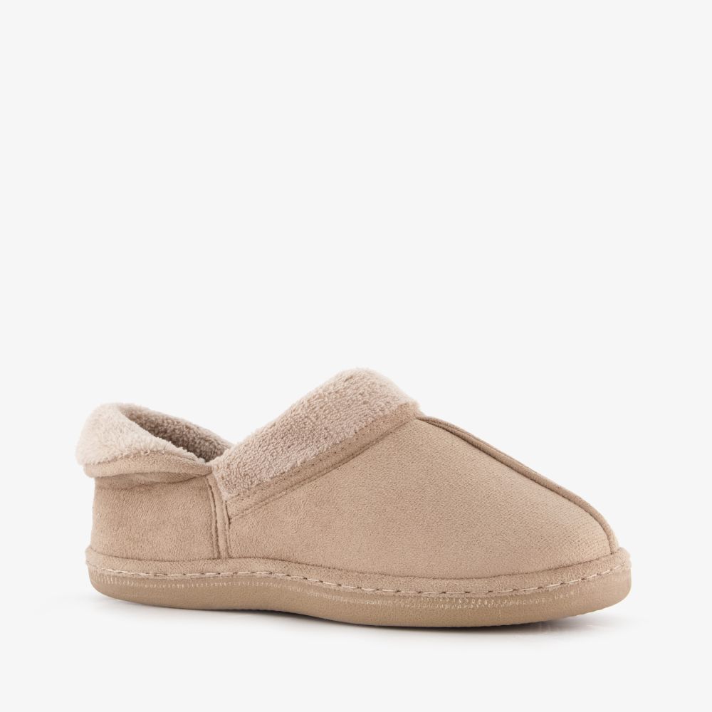 Thu!s gevoerde dames pantoffels beige