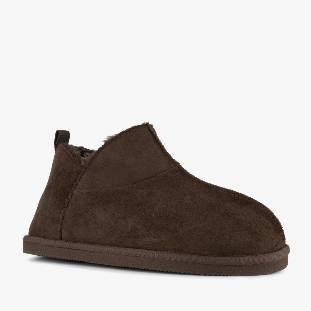 Thu!s gevoerde heren pantoffels donkerbruin